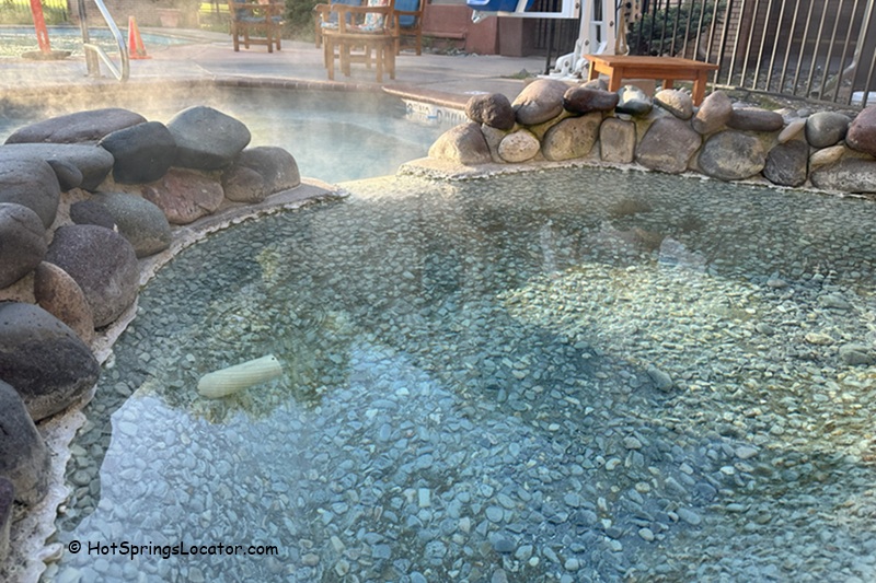Outdoor pool area of Best Western Plus Plaza Hotel in Thermopolis, Central Wyoming.